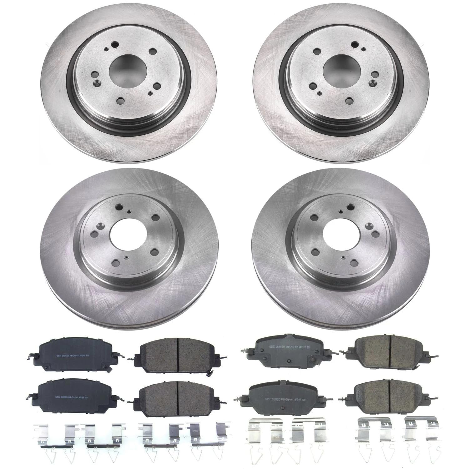 Power Stop KOE7873 Front and Rear Replacement Brake Kit-OE Brake Rotors & Ceramic Brake Pads For 2017 2018 2019 Honda CR-V | 2020 2021 2022 2023 Honda CR-V [Gas Models]