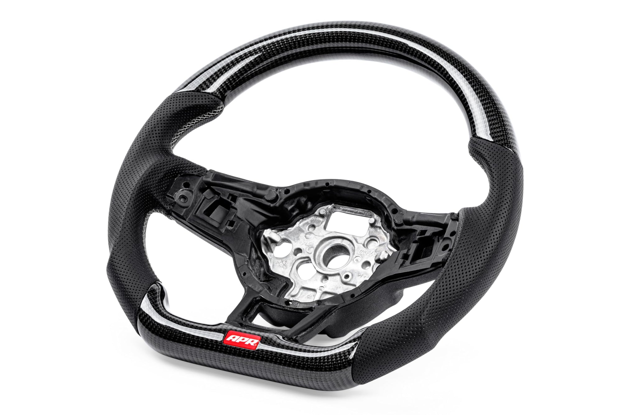 Steering Wheel APR MS100206 - Carbon Fiber/Leather - Silver