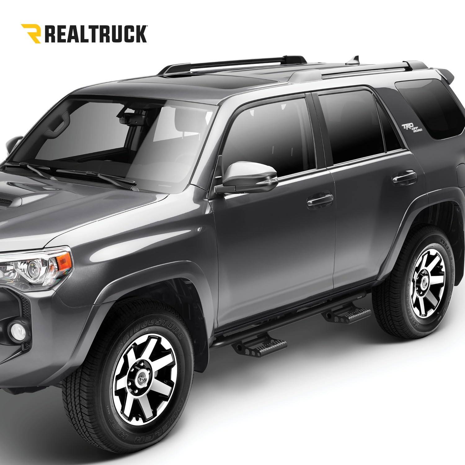 RKR Rails RealTruck for Toyota 4Runner | Cab Length, Tubular Steel, Textured Black | T104RKR4R | Fits 2010-2023 Toyota 4Runner (Does not fit 2010-2019 Limited and 2010-2013 SR5 Models) SUV, SRW Gas