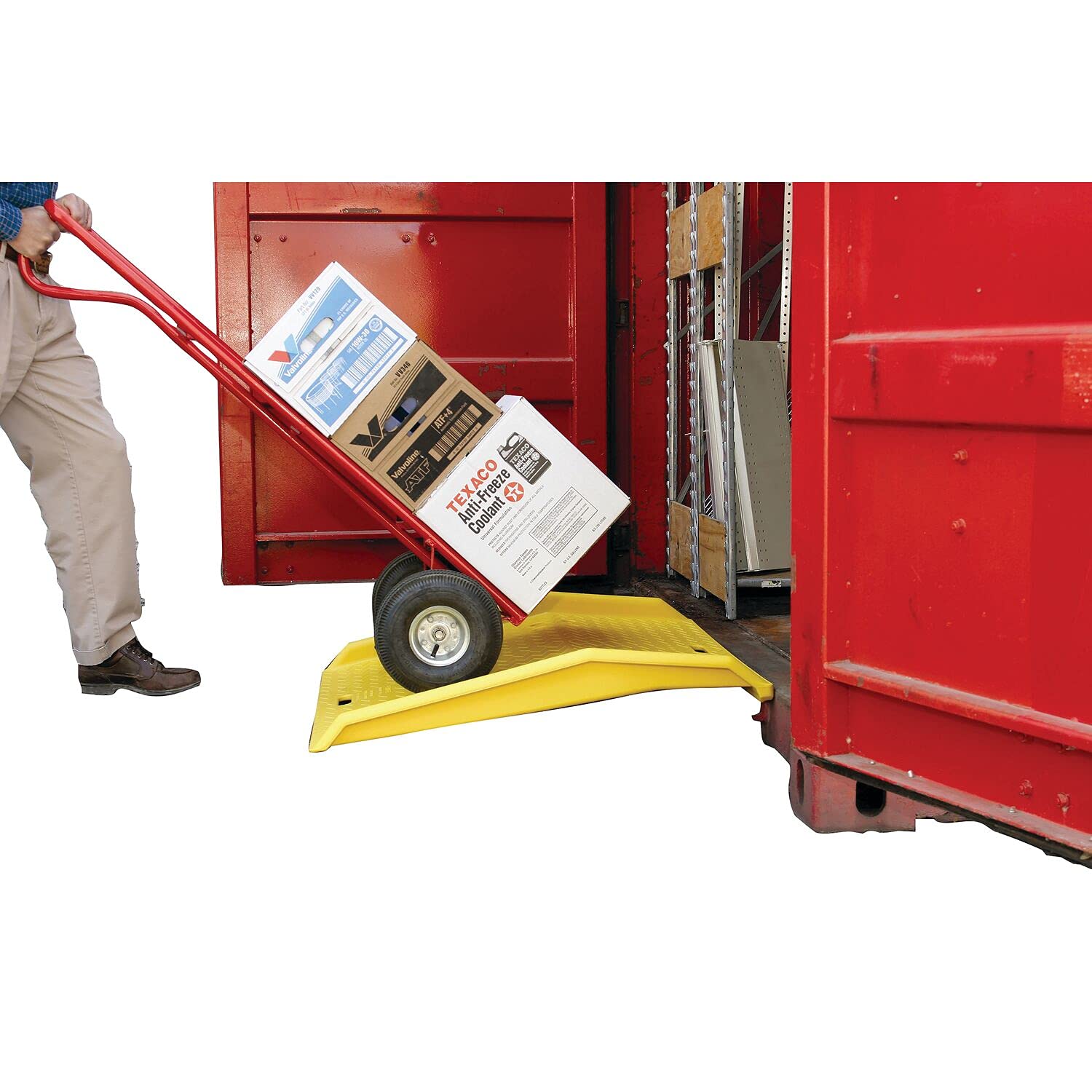 Eagle High Density Polyethylene 1795 Portable Dockplate, Yellow, 750 lbs Load Capacity,35"W X 36"L X 5"H