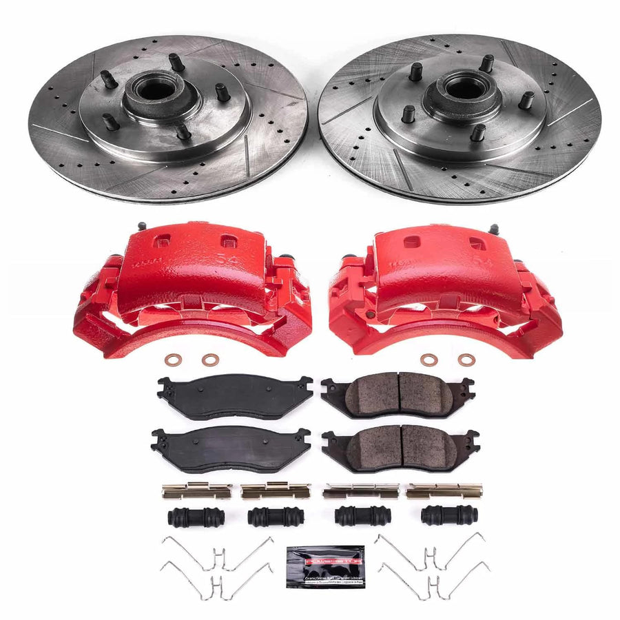 Power Stop Z23 Evolution KC4578 Front Brake Caliper Kit-Brake Rotors, Carbon-Fiber Ceramic Brake Pads, Calipers