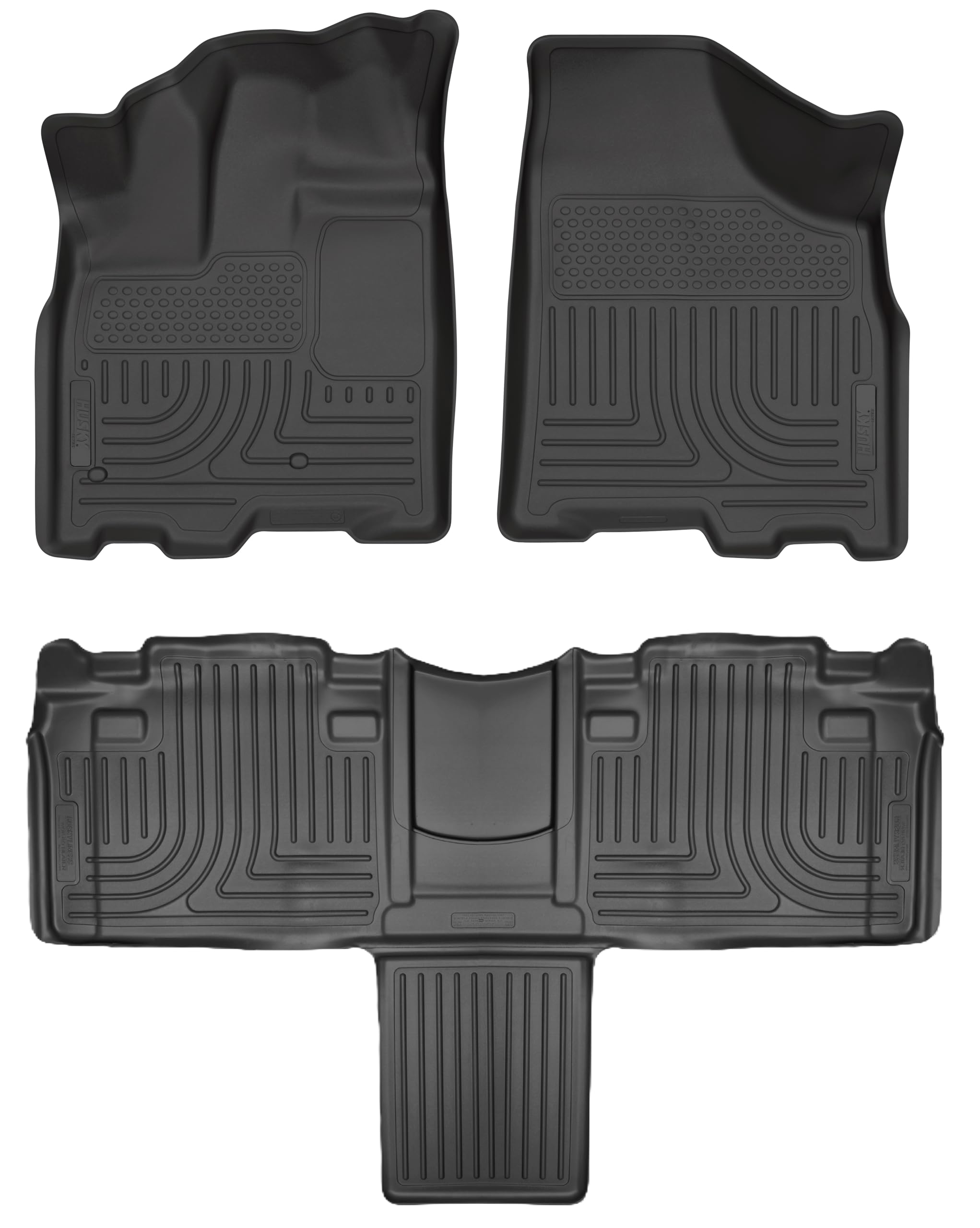 Weatherbeater Husky Liners Floor Mats | Fits 2011-2020 Toyota Sienna | Front & 2nd Row, 3-pc Black - 93861