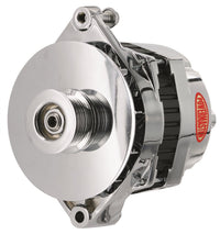 Alt GM CS144 Powermaster Chrome 170A 6 grv Pulley/Baffle Str MTG Threaded MTG Ear Vette, Grd Nat'l, F-Bird, 1-Wire or OE