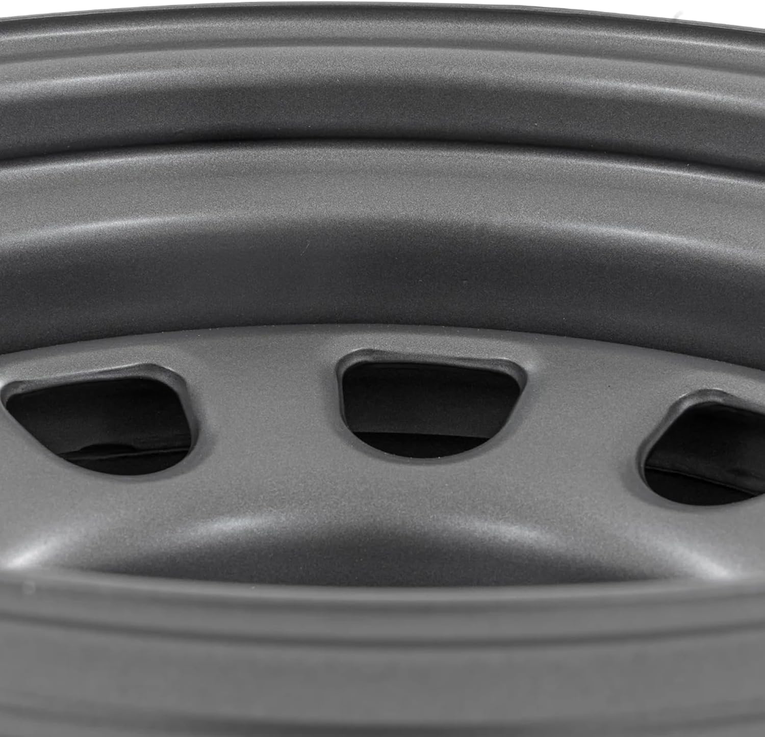 Gray Rough Country Steel Wheel - 15x8, 5x4.5 Bolt Pattern, 19mm Offset, 3.30 Bore, Heavy-Duty D-Window Off-Road Rim for Trucks & Jeeps