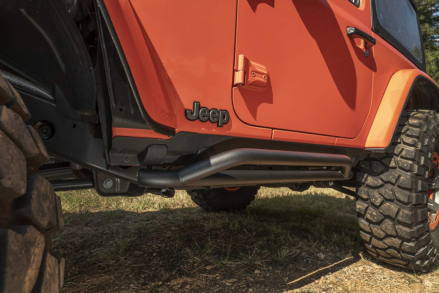 RRC Rocker Guards Rugged Ridge 11504.37; 18-Current Jeep Wrangler JL, 2 Door