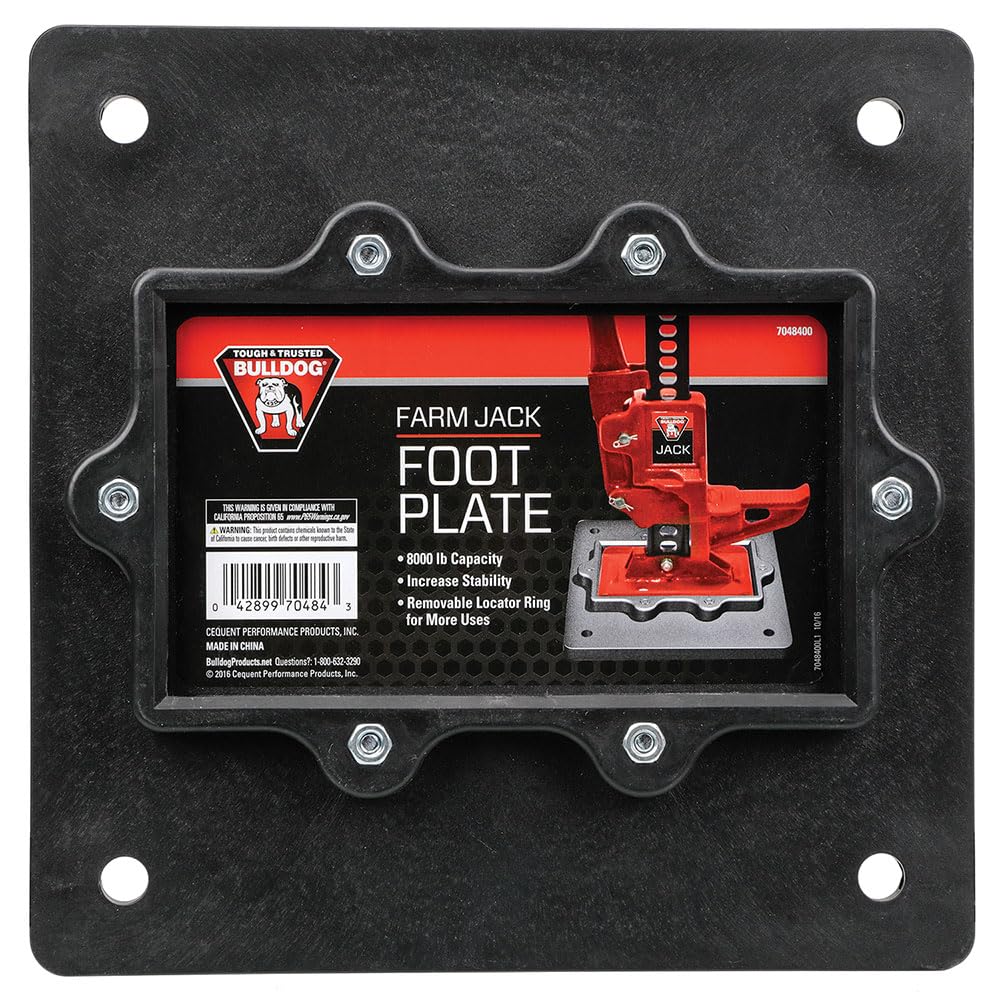 Farm Jack Reese Towpower Foot Plate, Black, 10in. 10in. x 1in.