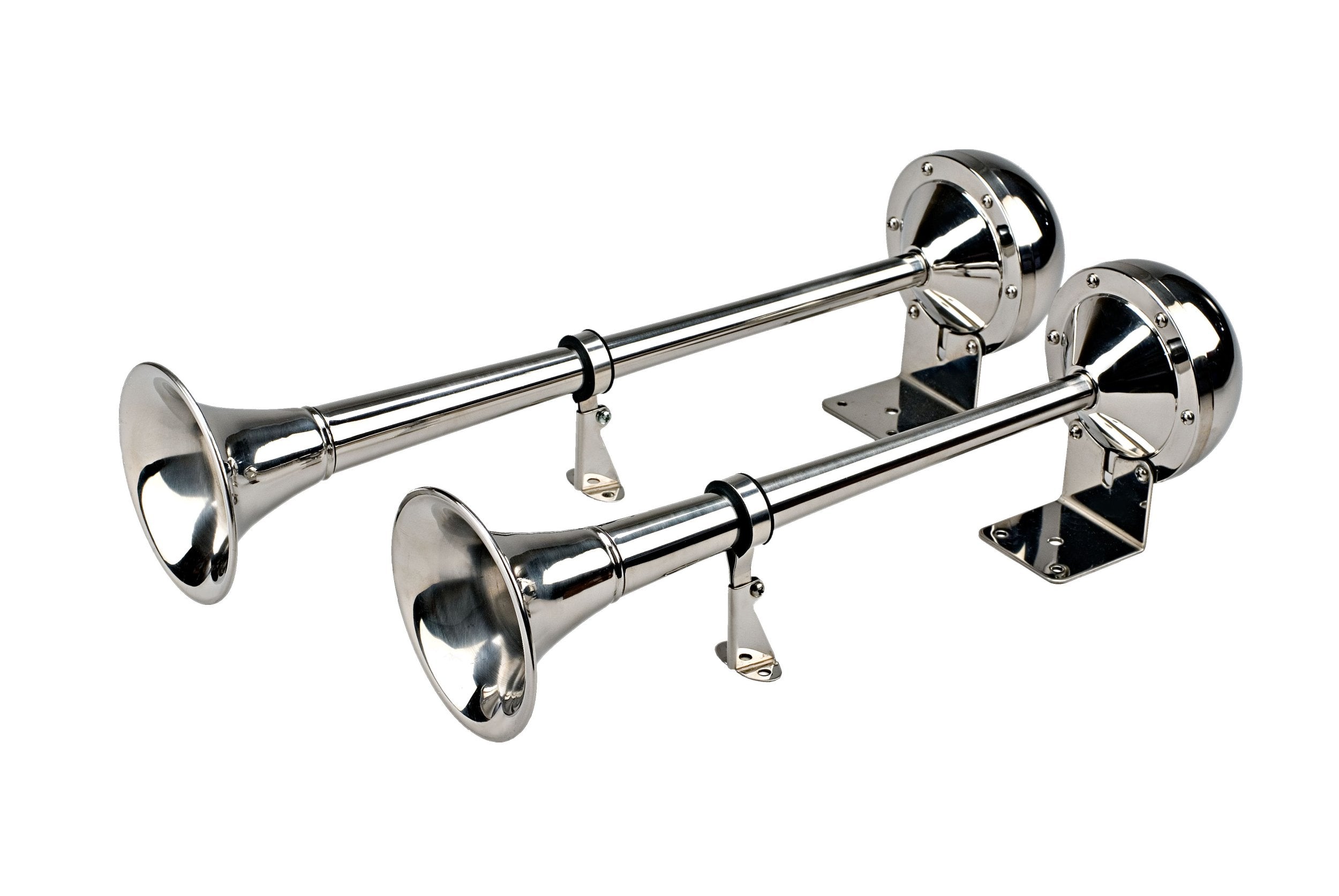 The Persuader Xtreme Wolo (120) Stainless Steel Trumpet Horns - 12 Volt, Low and High Tone