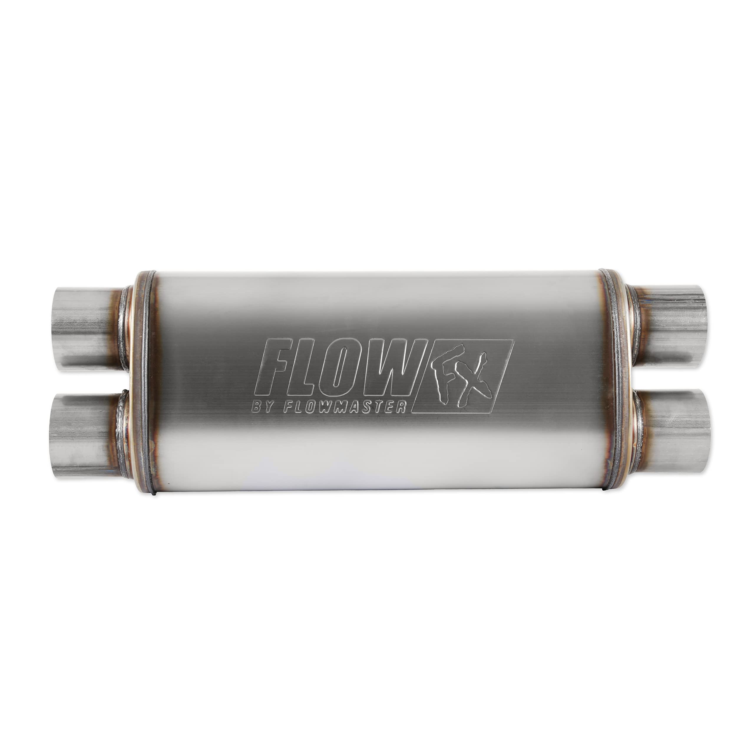 Flowmaster FlowFX Muffler 3" Dual Inlet/Outlet - Moderate Sound 409 Stainless Steel