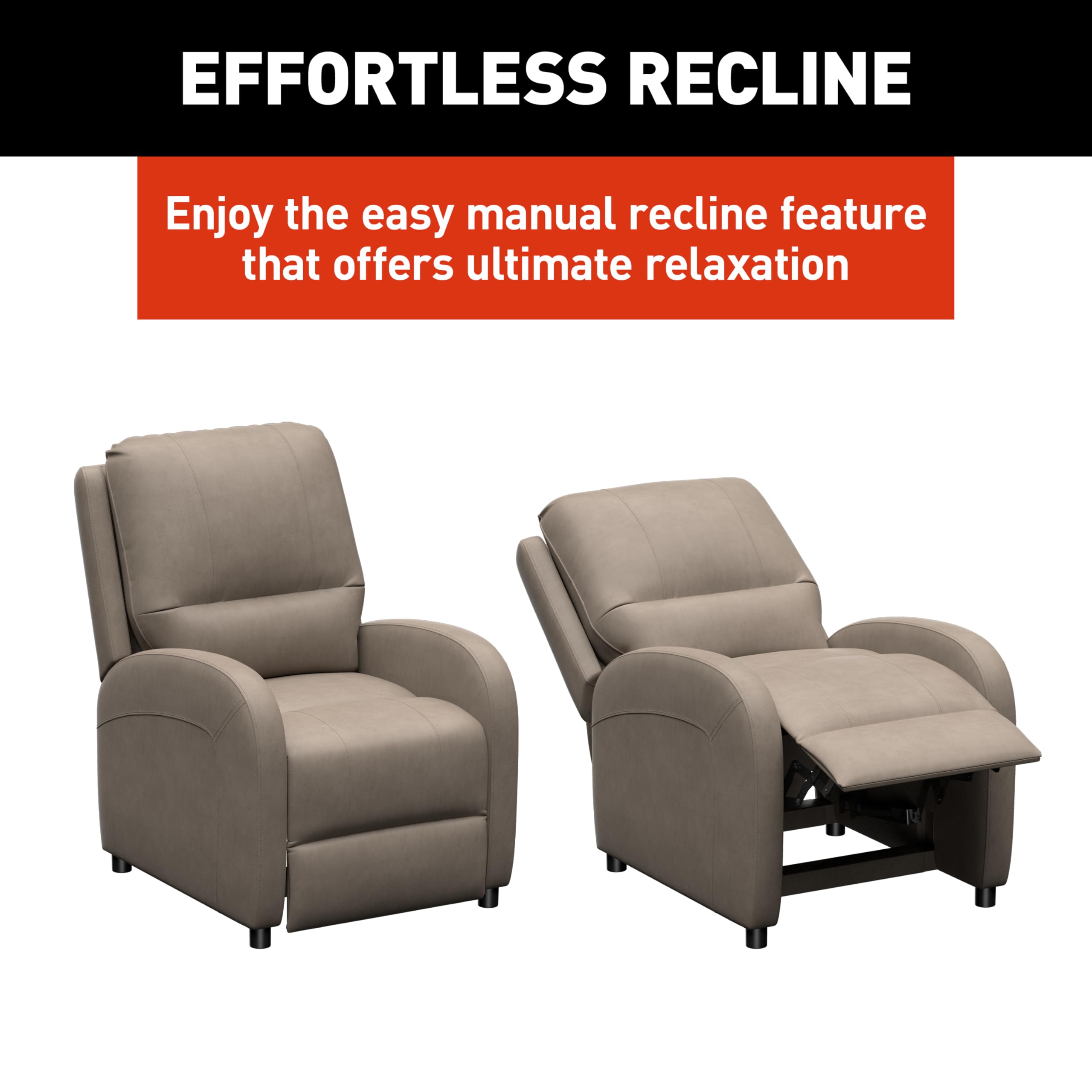 Signature THOMAS PAYNE RV Pushback Recliner with Easy Manual Recline Functionality, High-Density Foam - Driftwood 2024044213