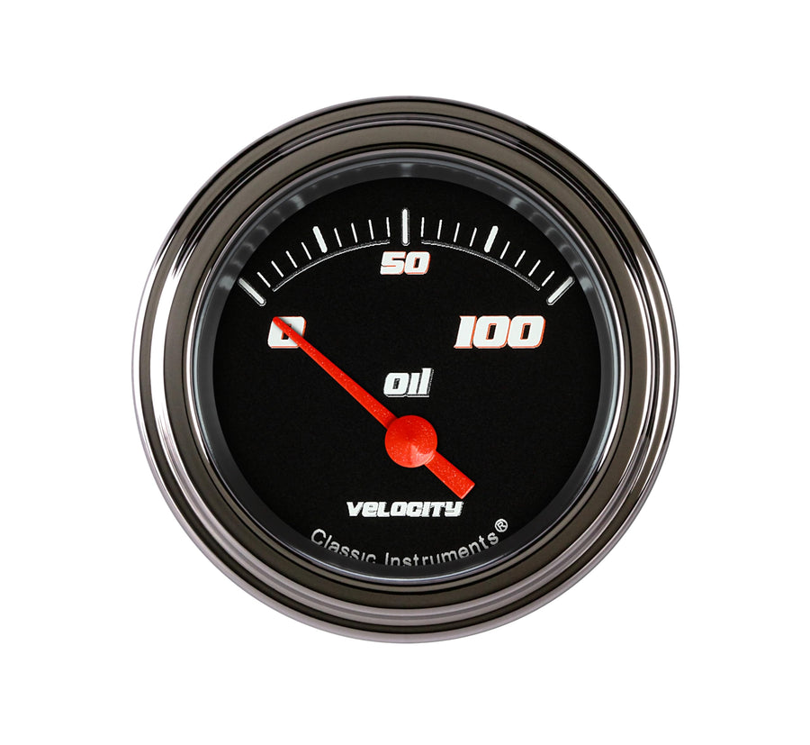 Velocity Black Classic Instruments 2 1/8"" Oil Pr / 100 Psi VS81BSLC