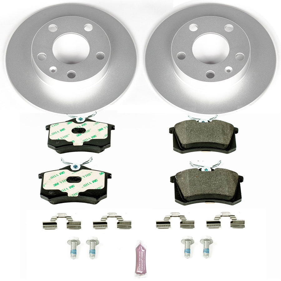 Power Stop ESK3129 Euro-Stop Rear Brake Kit For Audi A4 2002-2006, Audi A4 Quattro 2002-2005 [Model Specific]