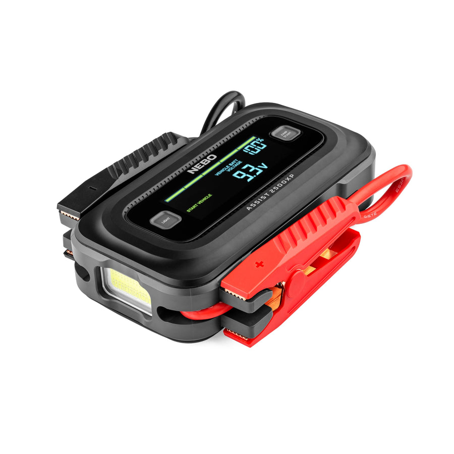 2500XP+ NEBO Assist Jump Starter | 3-in-1 2500 Amps Jump Starter, Charger, Illuminated Floodlight, USB Compatible, Automotive, Emergency, Spark-Proof Safety