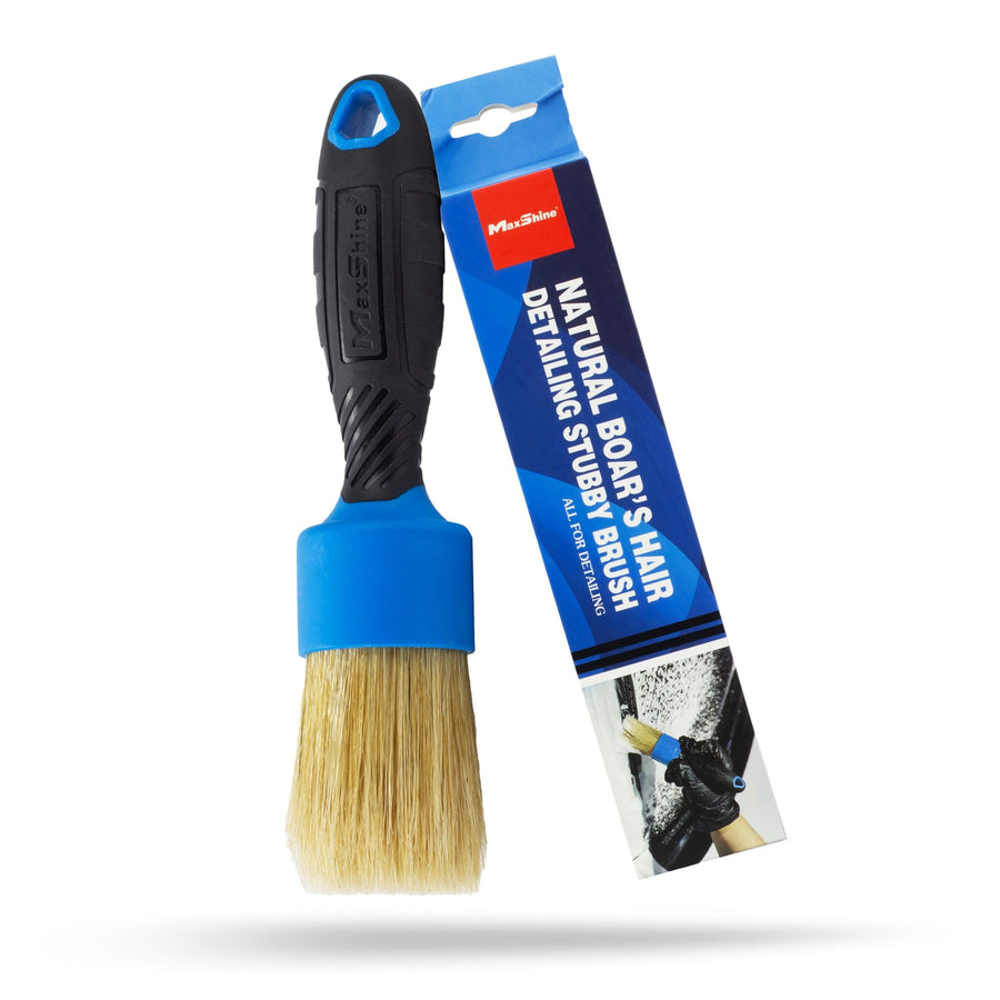 Maxshine 100% Boar's Hair or Mixed Bristle Universal Stubby Detailing Brush – Premium Detail Brush for Interior & Exterior – Ideal for Wheels, Engines, Air Vents & Trim Cleaning