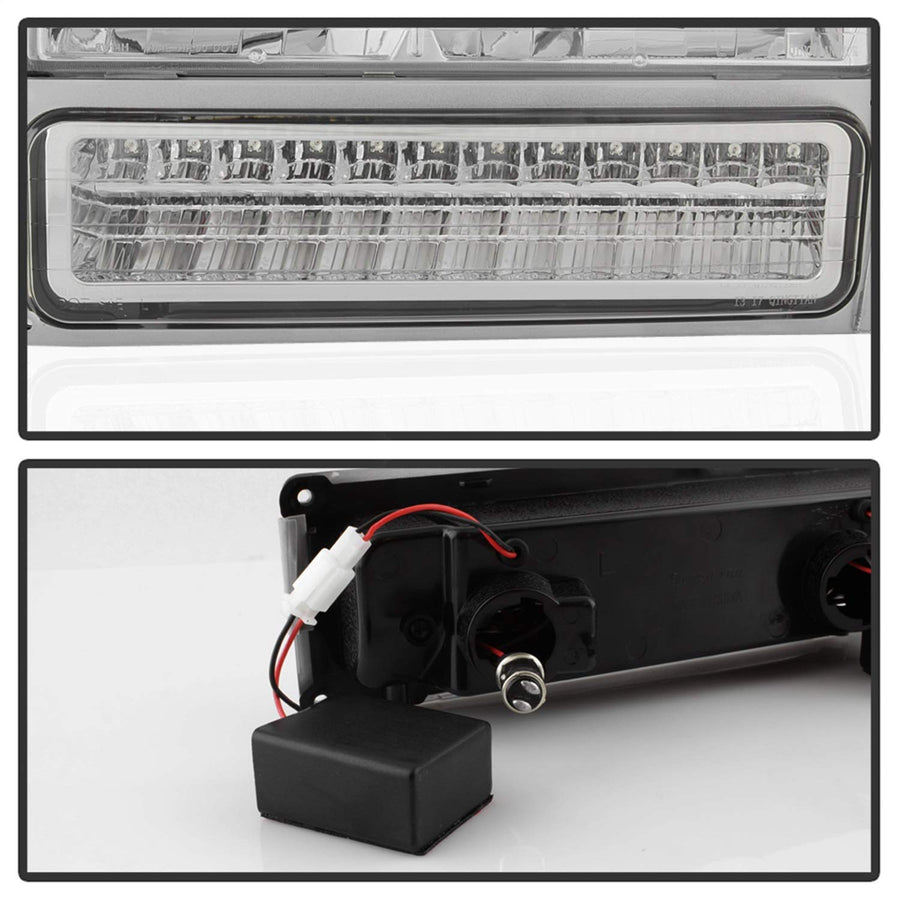 Hd-Jh-Cck88-Led-Am-C-Set Spyder - Chrome Euro Headlights With Led Turn Signal/Parking And Corner Lights