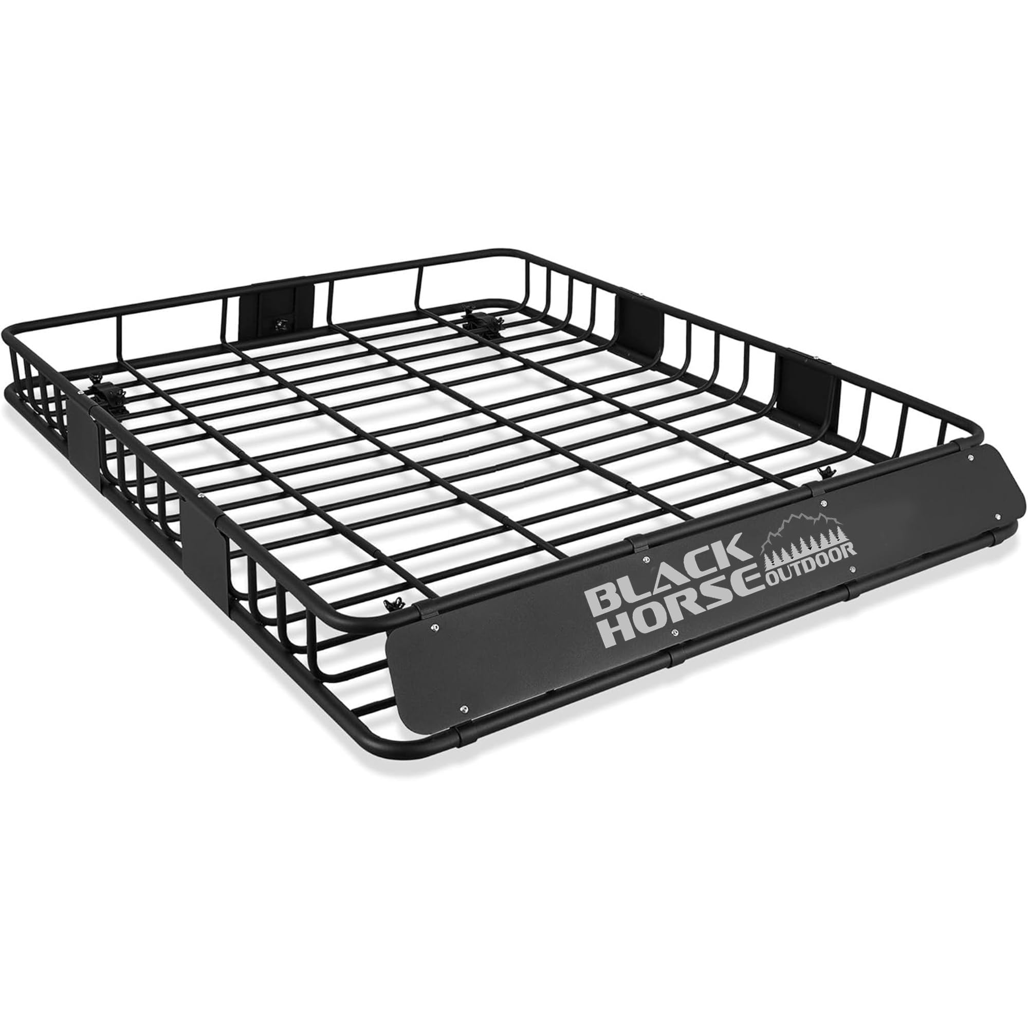 64"x50" x6 Black Horse Outdoor Voyager Roof Top Cargo Basket, Heavy Duty Weather Resistant Luggage & Camping Gear Storage for Car, Truck or SUV Transport, 200 lbs Capacity - BHODBA6450