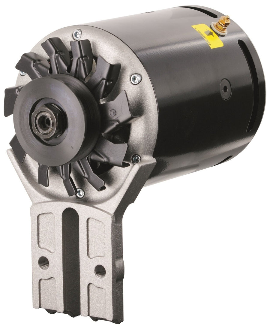 PowerGEN Powermaster Ford Black Flat Head Front MTG '39-'48 60A 6V Pos Grd w/Pulley for 5/8" Belt