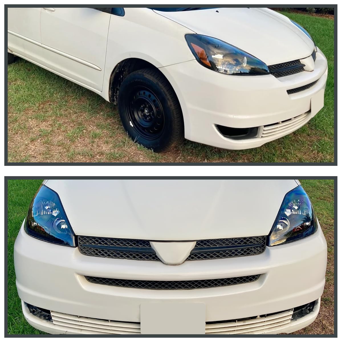 Black Headlights SPEC-D TUNING Compatible with 2004-2005 Toyota Sienna, Left + Right Pair Headlamp Assembly
