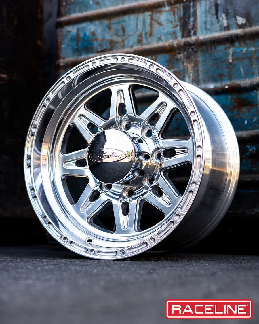 888 RENEGADE Raceline Wheels Polished 16X10"8X170mm Bolt Pattern -25mm Offset/(4.5"B/S) 8 Spoke Aluminum Passenger Car Wheels, Full Size Replacement Chrome Car Rims