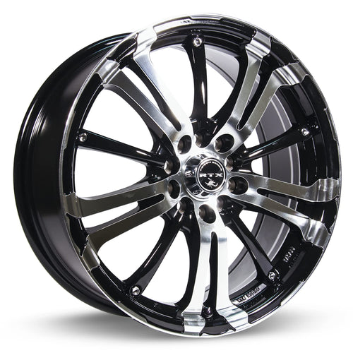 Custom RTX ARSENIC Wheel - 16x7, 40 Offset, 5x114.3 Bolt Pattern, 73.1mm Hub - Black with Machined Face Rim