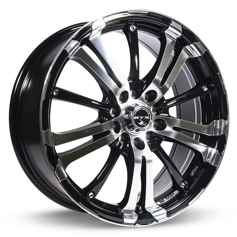 Custom RTX ARSENIC Wheel - 16x7, 40 Offset, 5x114.3 Bolt Pattern, 73.1mm Hub - Black with Machined Face Rim