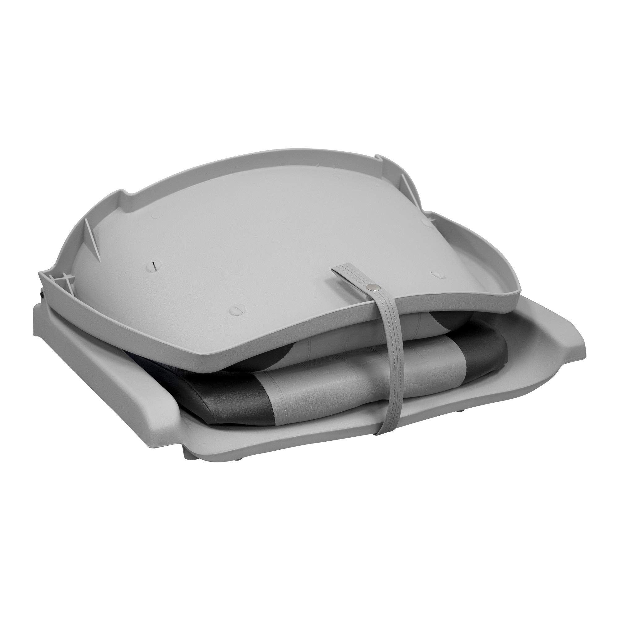 Molded Fishing Boat Seat Wise 8WD139LS-012 with Marine Grade Cushion Pads, Grey Shell, Grey/Charcoal Cushion
