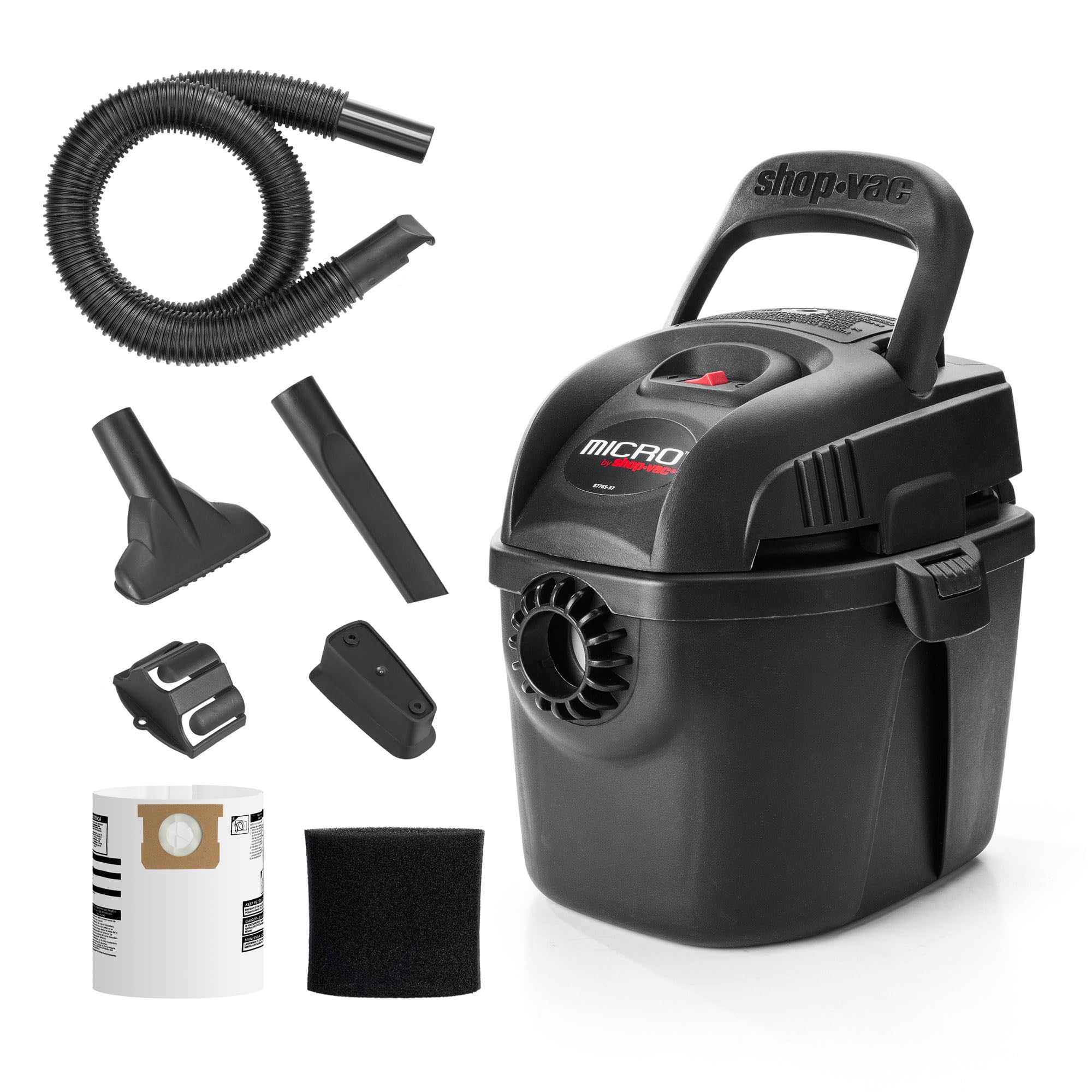 1 Gallon Shop-Vac Micro Wet/Dry Vacuum 2021005, 1.0 Peak HP, 1.25 Inch Diameter x 4 Foot Hose, 6 Food Cord, Lightweight And Portable, Quick Wet/Dry Pickup
