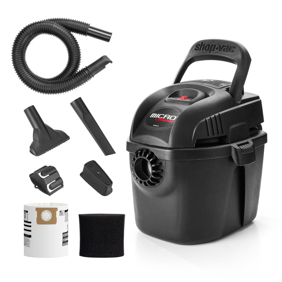 1 Gallon Shop-Vac Micro Wet/Dry Vacuum 2021005, 1.0 Peak HP, 1.25 Inch Diameter x 4 Foot Hose, 6 Food Cord, Lightweight And Portable, Quick Wet/Dry Pickup