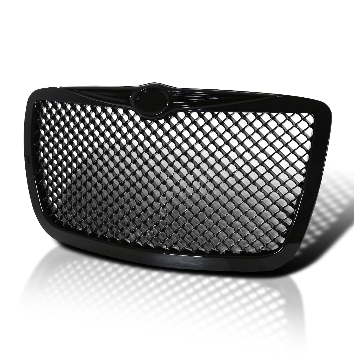 Black Mesh Honeycomb Style Spec-D Tuning Front Hood Grille Compatible with 2005-2010 Chrysler 300/300C