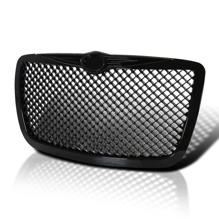 Black Mesh Honeycomb Style Spec-D Tuning Front Hood Grille Compatible with 2005-2010 Chrysler 300/300C