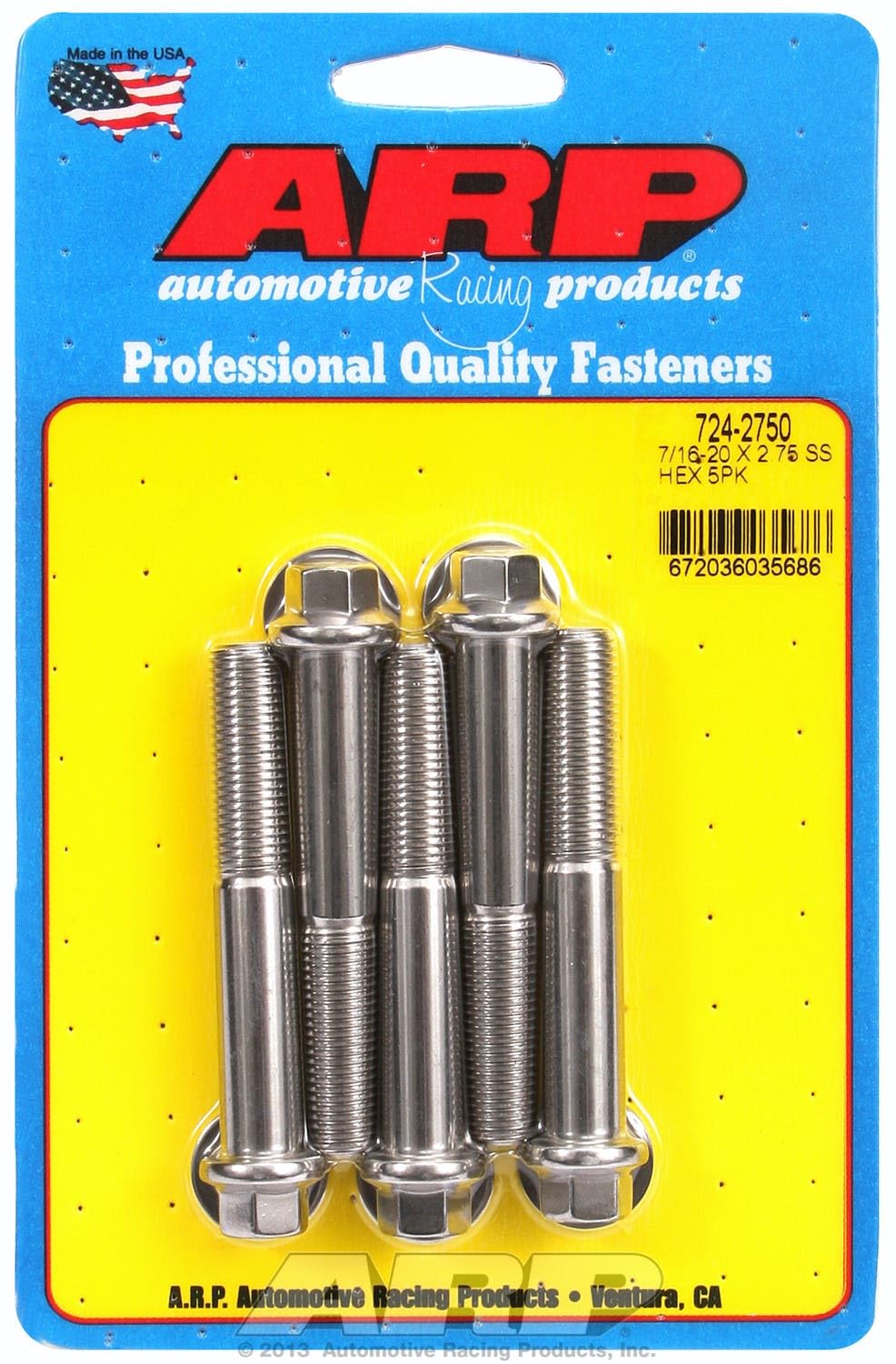 Hex Bolt ARP (724-2750), Stainless Steel