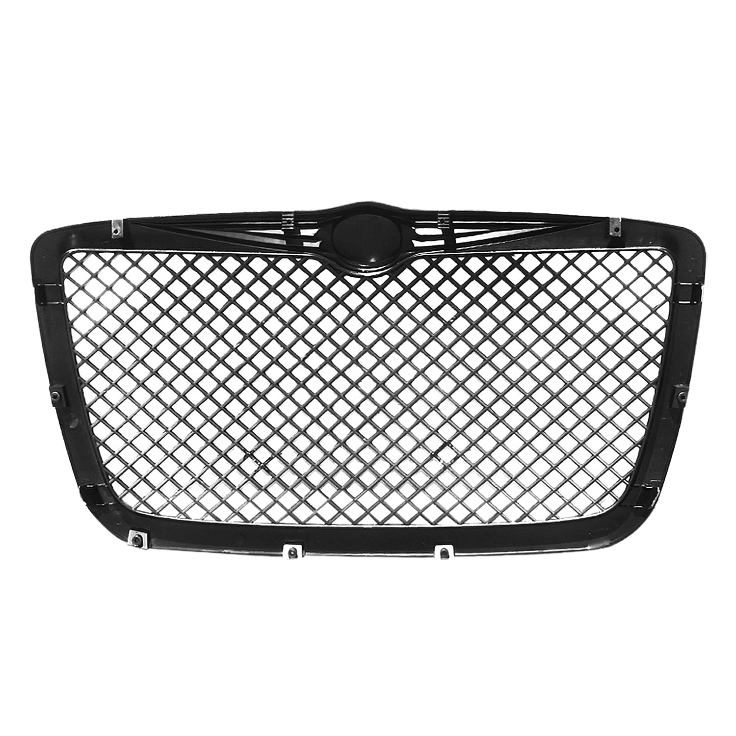 Black Mesh Honeycomb Style Spec-D Tuning Front Hood Grille Compatible with 2005-2010 Chrysler 300/300C