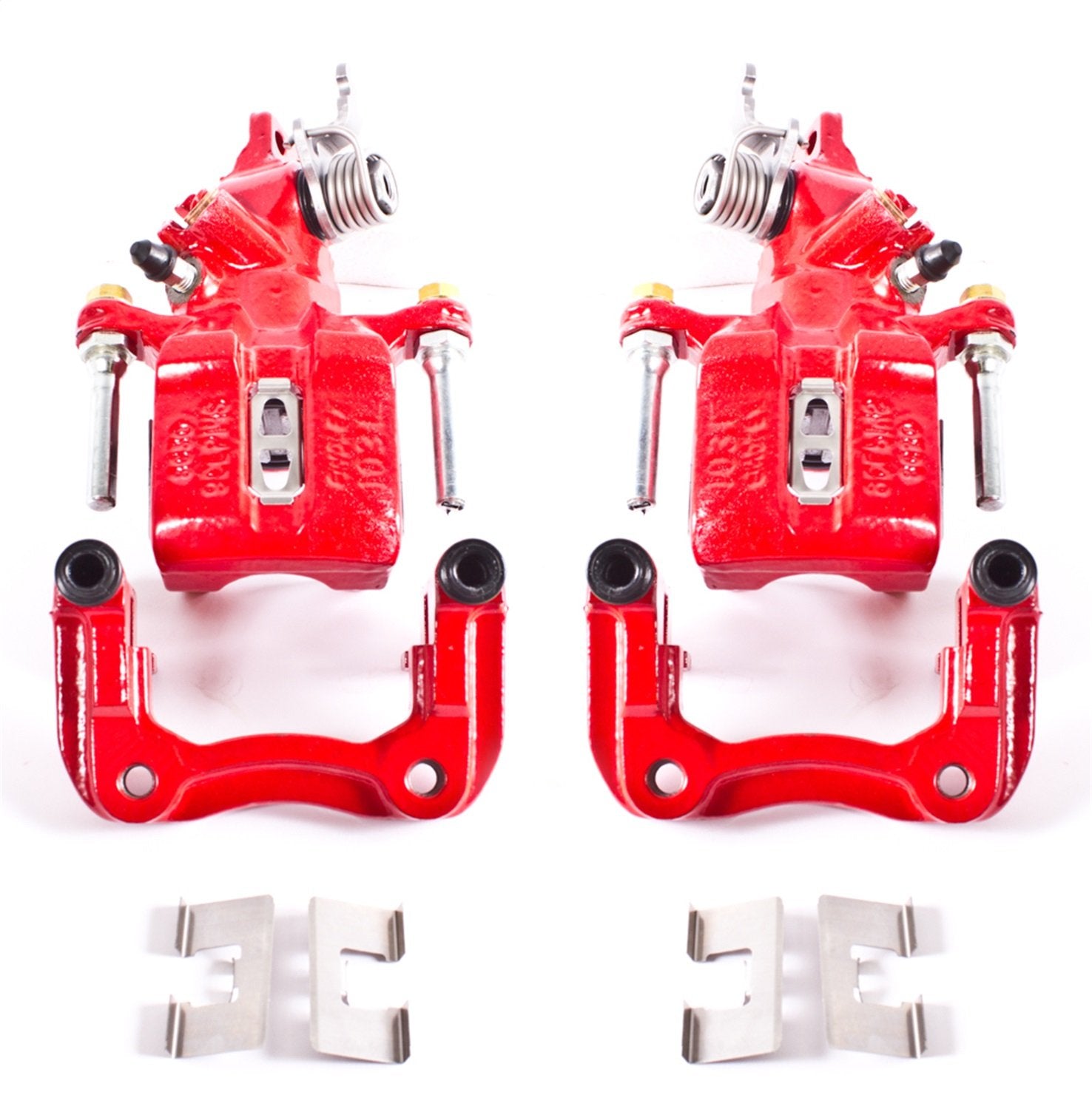 Power Stop S2068 Rear Pair of High-Temp Red Powder Coated Calipers For Acura TSX 2004-2008, Honda Accord 1998-2007 [Model Specific]