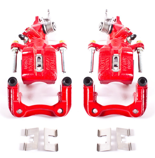 Power Stop S2068 Rear Pair of High-Temp Red Powder Coated Calipers For Acura TSX 2004-2008, Honda Accord 1998-2007 [Model Specific]