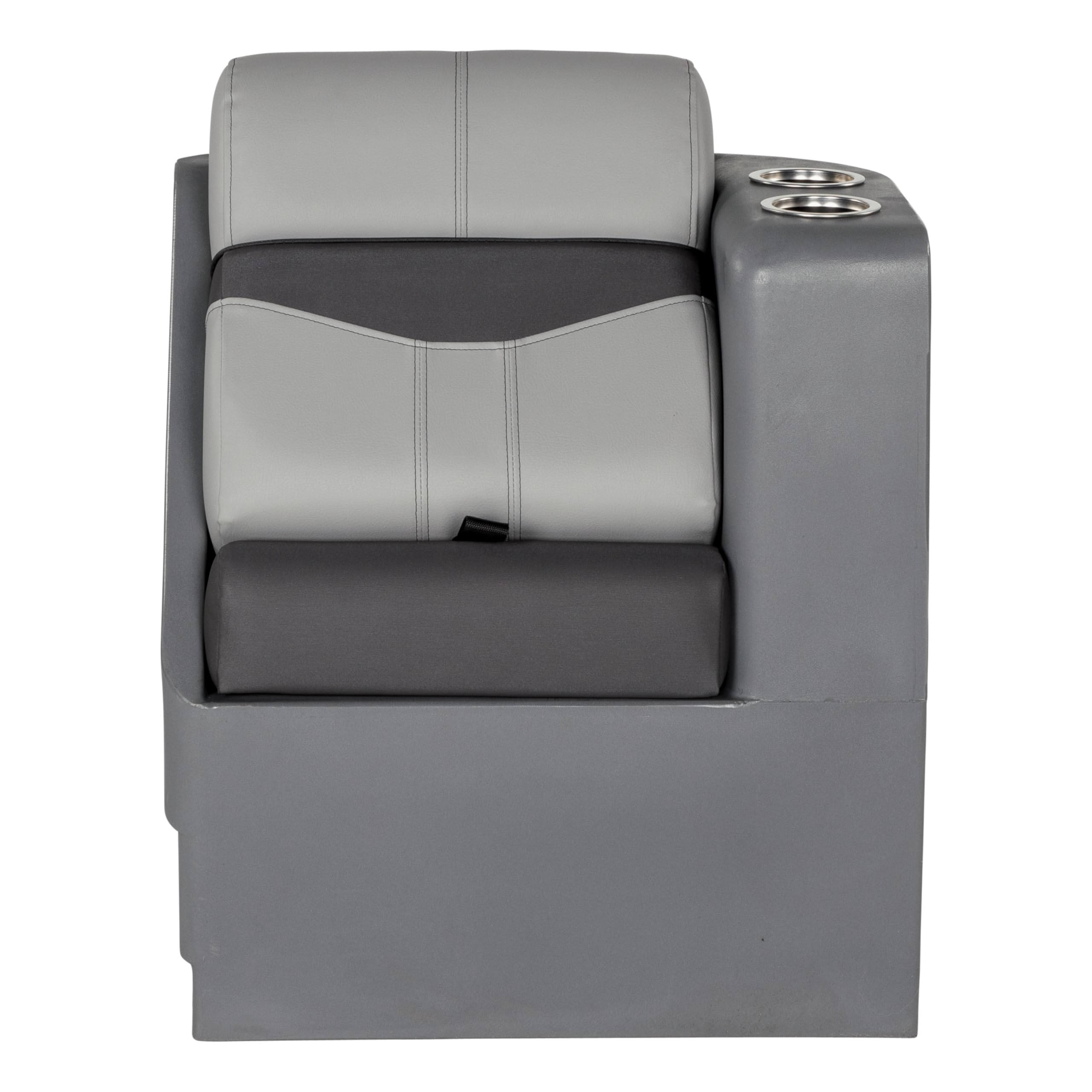 Lippert 17" Rockport Series Right Pontoon Chaise, Measures 17" L x 32.5" W x 26" H, Marine-Grade Vinyl, High-Density Foam, Easy Installation, Fits Most Pontoons, River Rock – 20221094044