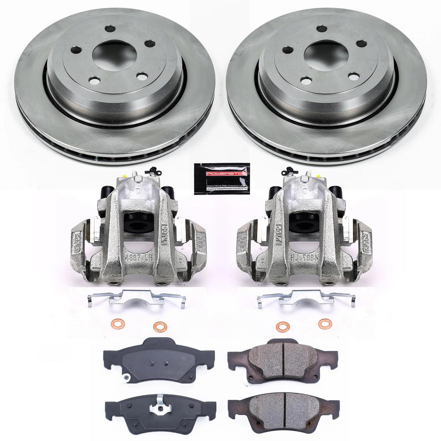 Power Stop KCOE5953 Replacement Autospeciality Rear Caliper Kit- OE Rotors, Ceramic Brake Pads, Calipers For Dodge Durango, Jeep Grand Cherokee, Jeep Grand Cheroke [Model Specific]