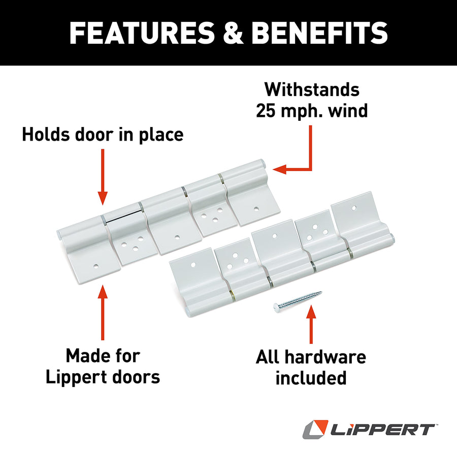 Friction Hinge Kit Lippert RV Entry Door for 5th Wheel, Travel Trailer and Motorhome Pack of 2