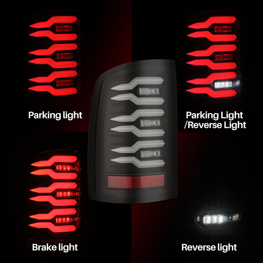 Tail Lights AlphaRex Compatible With 07-14 GMC Sierra LUXX-Series LED Black