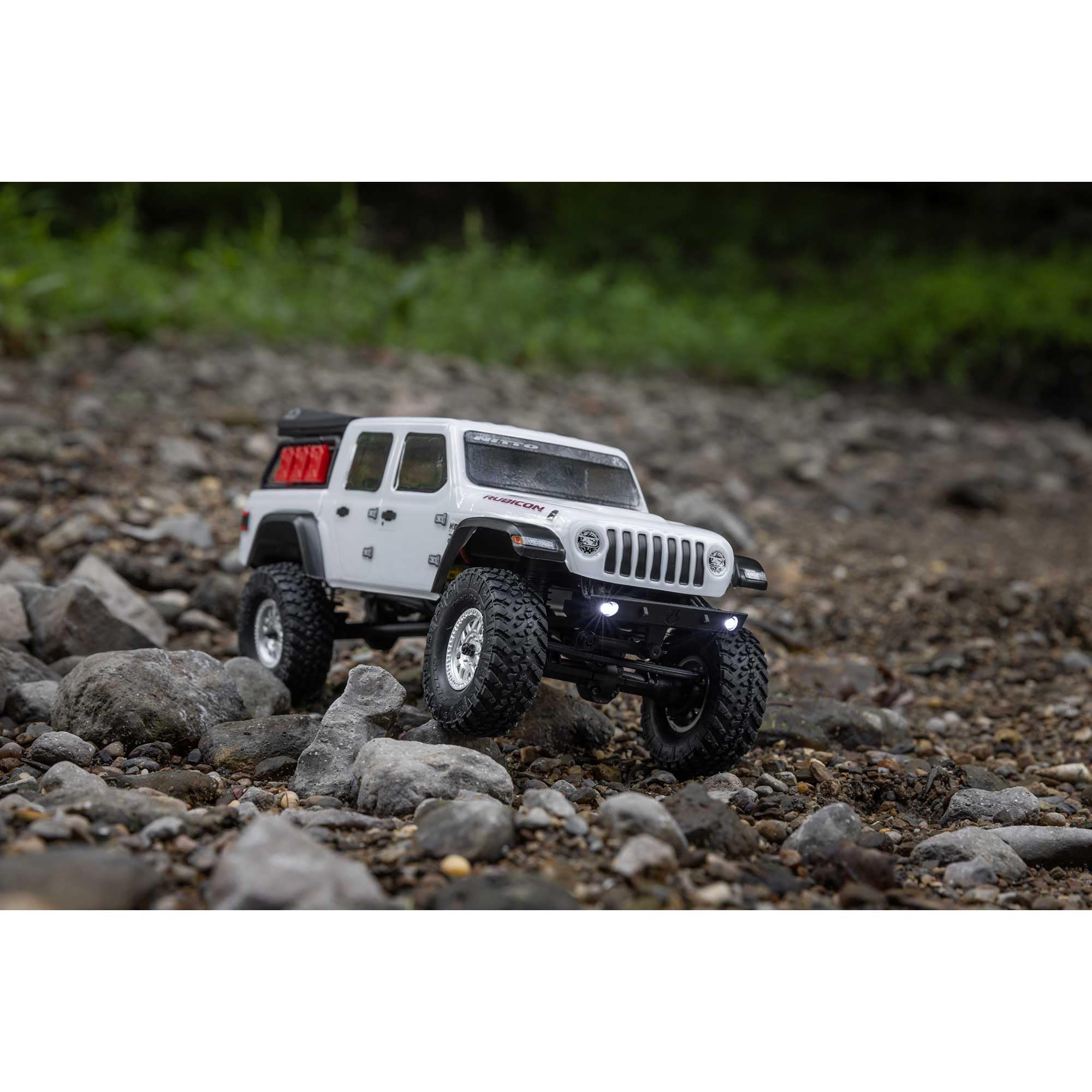 Axial SCX24 Jeep Gladiator RC Truck 4 Wheel Drive Rock Crawler Brushed RTR Nothing Needed to Complete Ready-to-Run White AXI00005V2T4, Remote Control Car, RC Car, RC Crawler