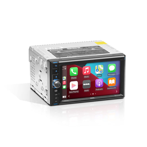Sound Storm Laboratories DDCP62 Car Stereo - Double Din, Apple CarPlay, 6.2 Inch Capacitive Touchscreen, Bluetooth, No DVD CD Player, AM/FM Radio Receiver, Wireless Remote Control