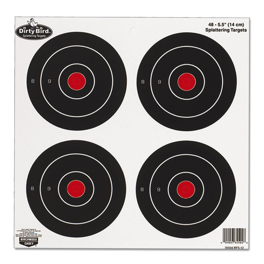 5" Round Dirty Bird Splattering Targets, 12 SHEET PACK