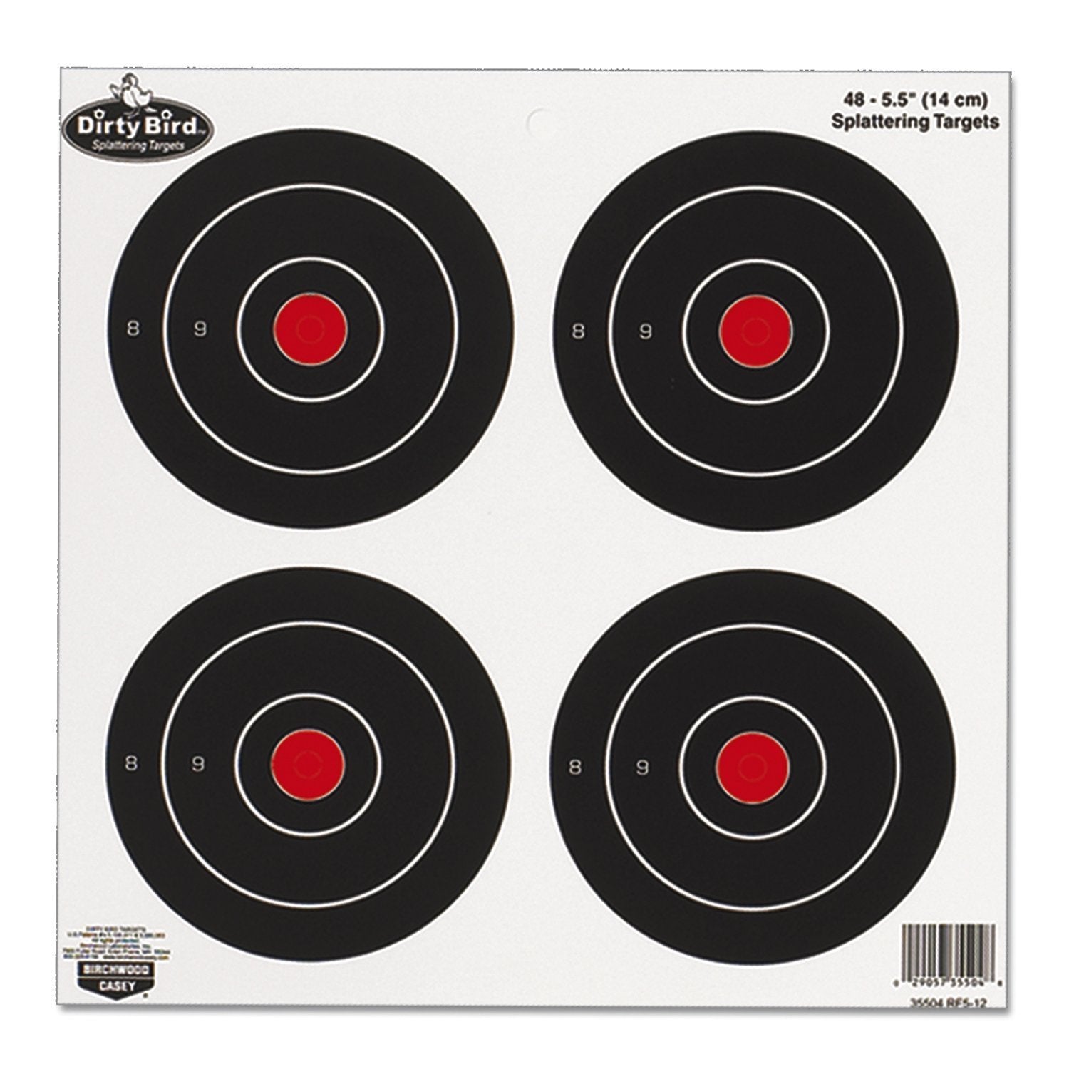 5" Round Dirty Bird Splattering Targets, 12 SHEET PACK