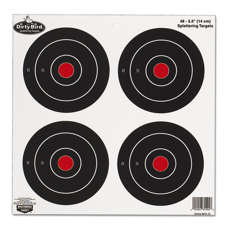 5" Round Dirty Bird Splattering Targets, 12 SHEET PACK