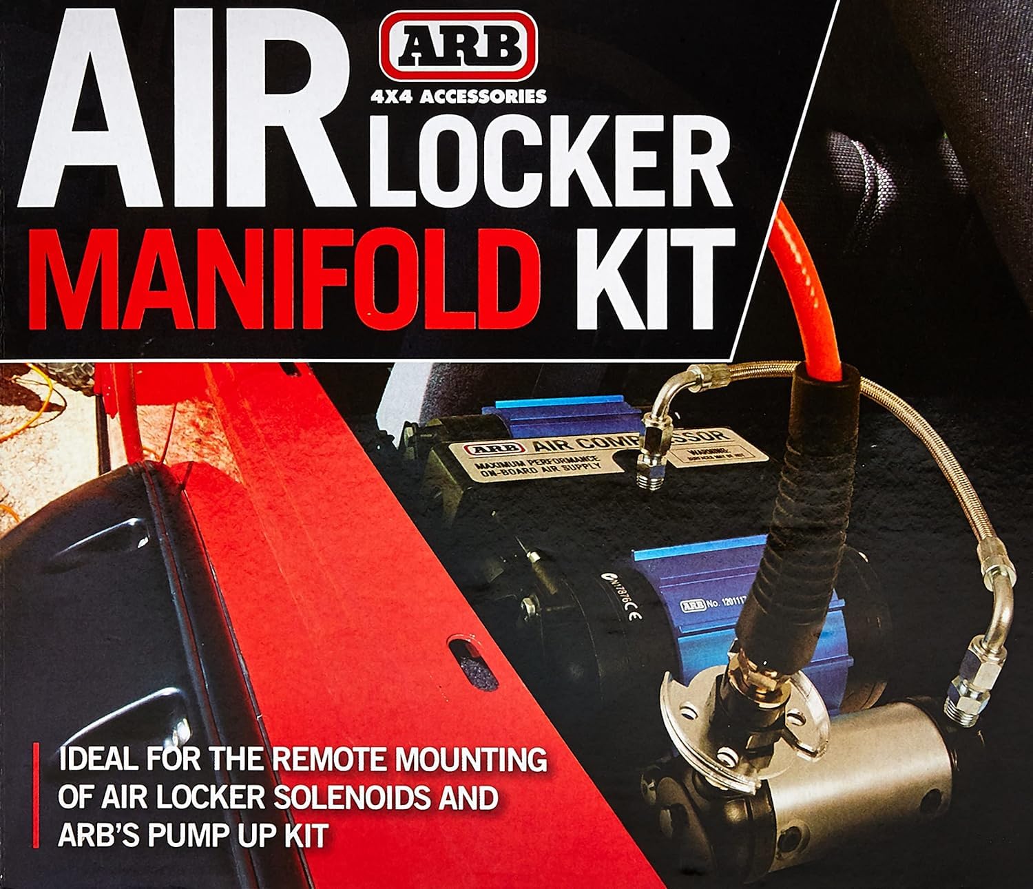 ARB Air Compressor Manifold Kit 171503 for Easy Installation of Two Air Lockers Solenoids on ARB CKMTA12 Air Compressor, Plug and Play Air Hose Kit for Tire Inflation