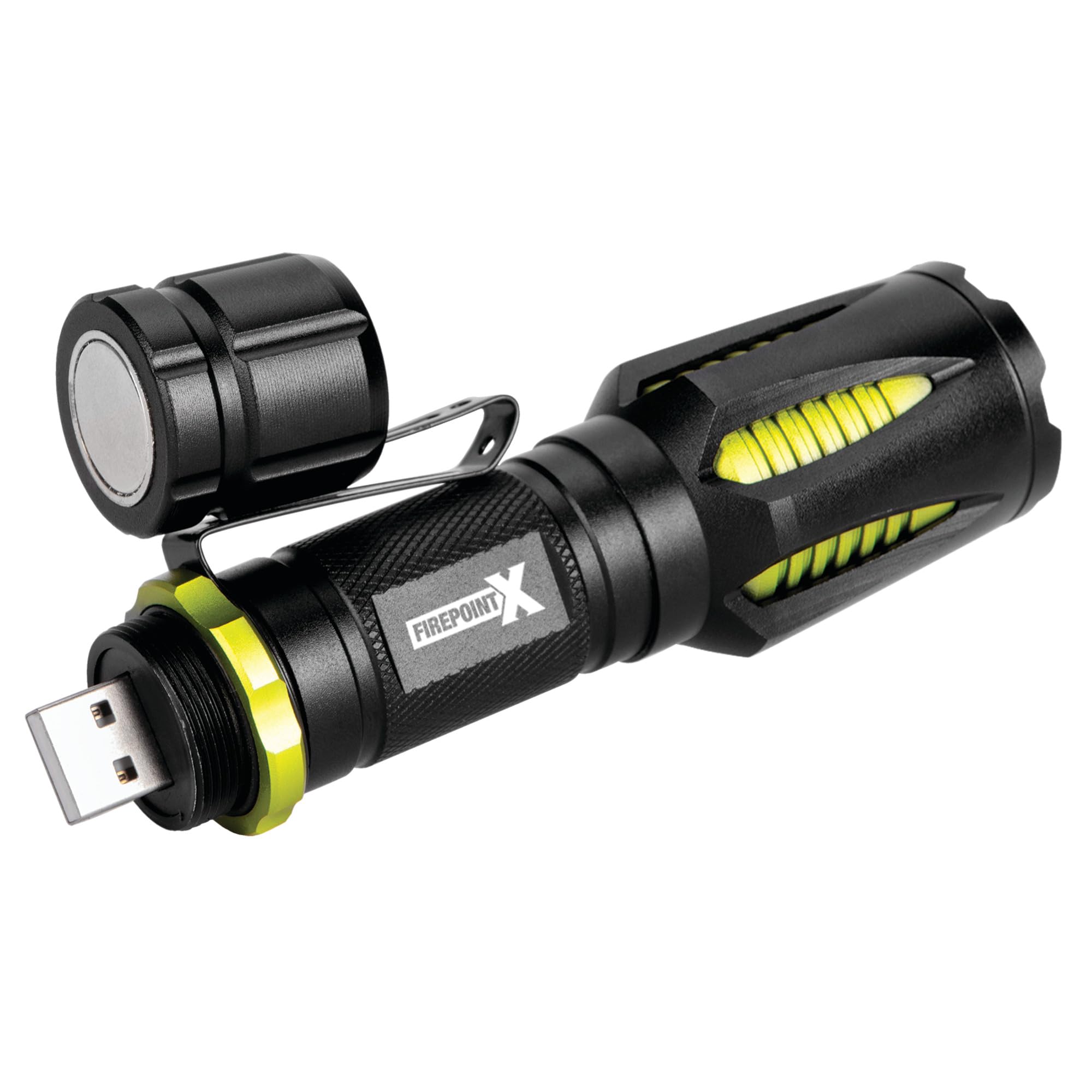 Firepoint X USB Flashlight Performance Tool W2668 418 lumens, Super Bright Seoul LEDs, tactical aluminum housing and magnetic base