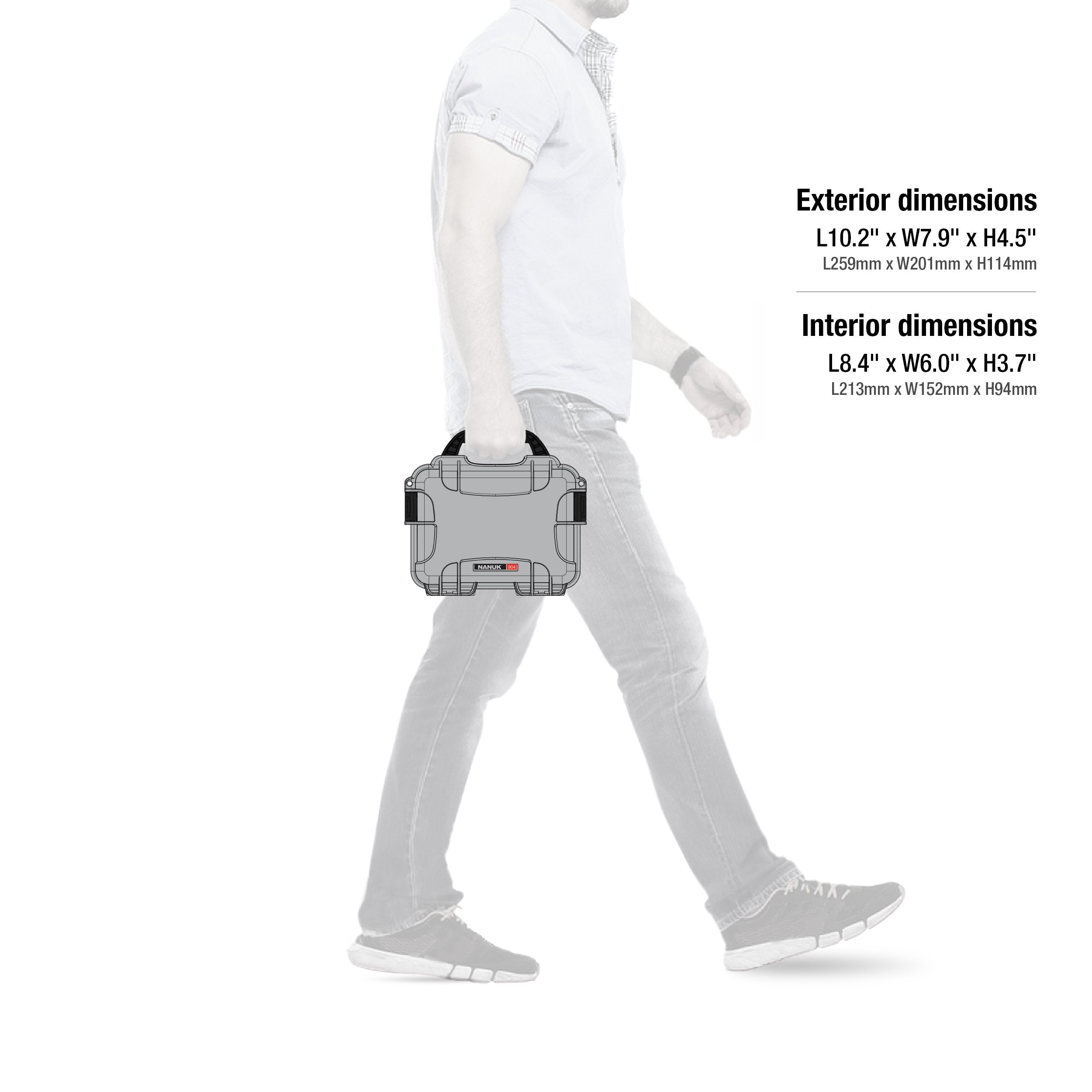 Waterproof Nanuk 904 Hard Case Empty - Silver