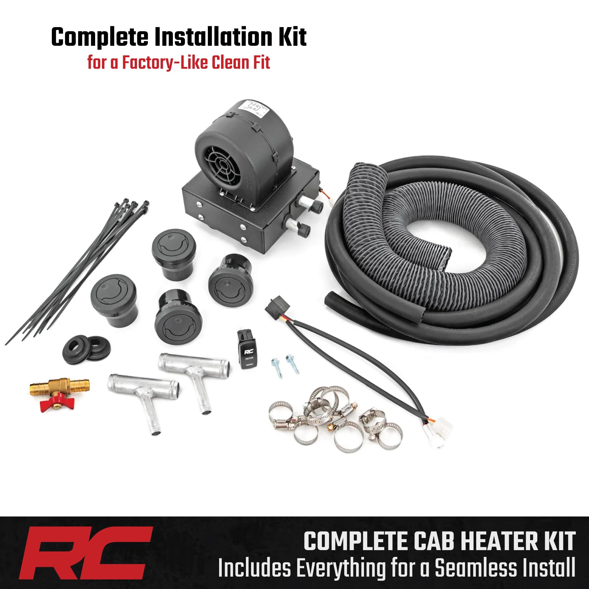 Yamaha Viking Rough Country Cab Heater - 16,000 BTU UTV Heater Kit with Fast Cabin Warm-Up & Defrost, Complete Install Kit, Factory-Like Fit