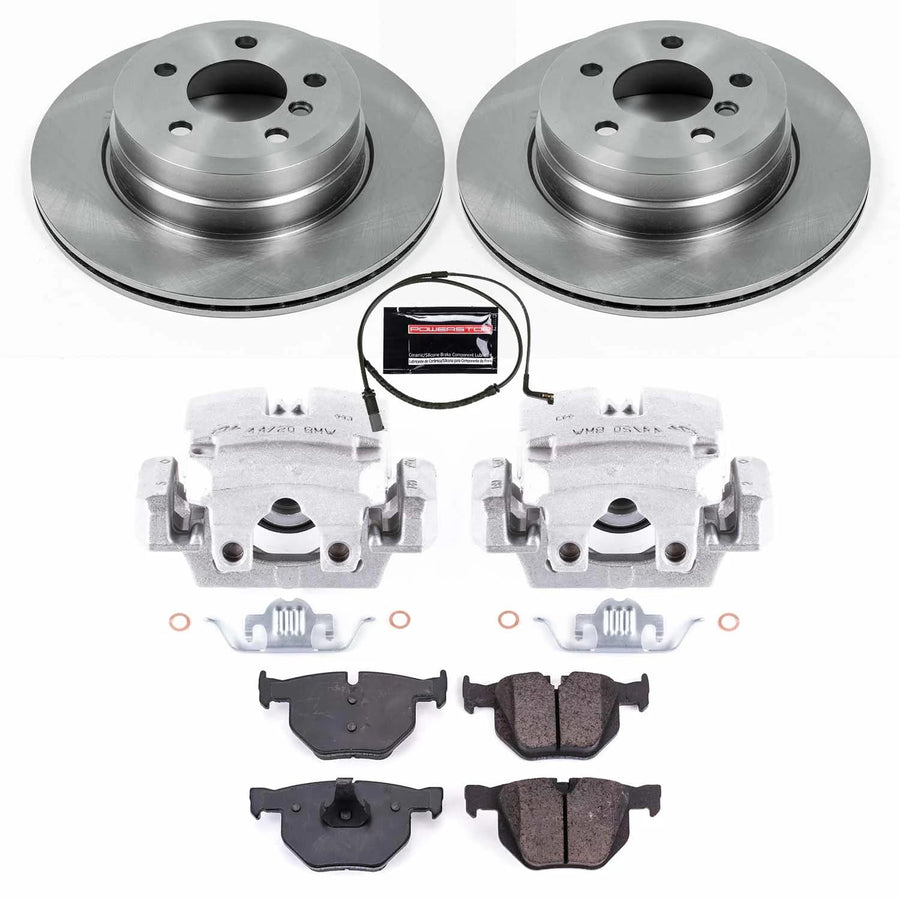 Power Stop KCOE5984 Replacement Autospecialty Rear Caliper Kit-Rotors, Ceramic Brake Pads, Calipers For BMW X5 2007-2010, BMW X6 2009-2010 [Model Specific]