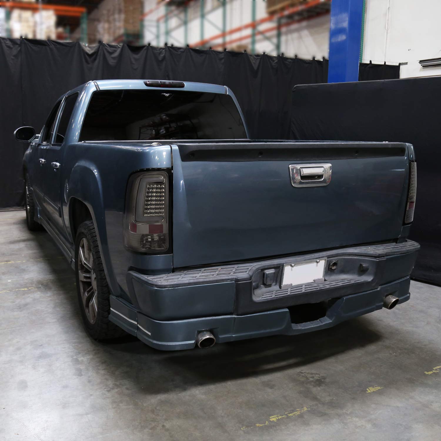 Smoke LED Tail Lights SPEC-D TUNING w/White LED Light Bar Compatible with 2007-2013 GMC Sierra 1500, 2007-2014 GMC Sierra 2500HD/3500HD, Left + Right Pair Assembly
