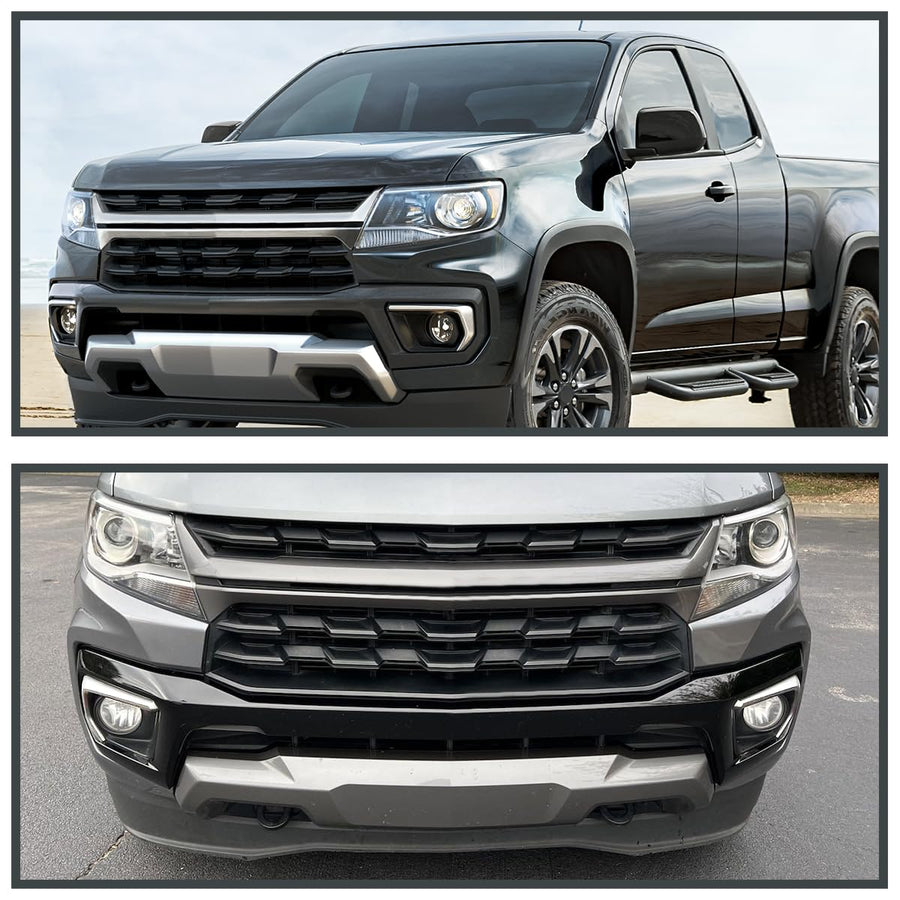 Chrome Trim Fog Lights + Bezels + Switch SPEC-D TUNING Compatible with 2021-2022 Chevy Colorado, Left + Right Pair Assembly