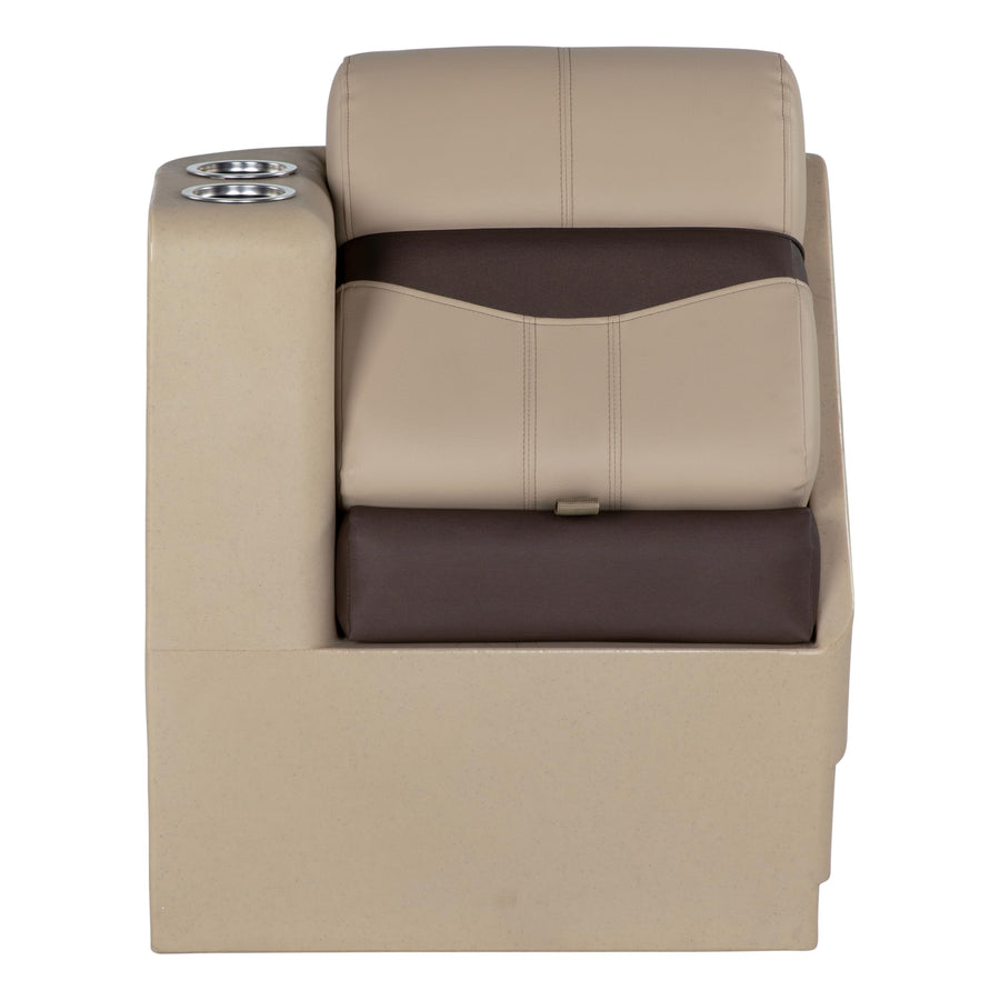 Lippert 17" Rockport Series Left Pontoon Chaise, Measures 17" L x 32.5" W x 26" H, Marine-Grade Vinyl, High-Density Foam, Easy Installation, Fits Most Pontoons, Sand – 20221094033